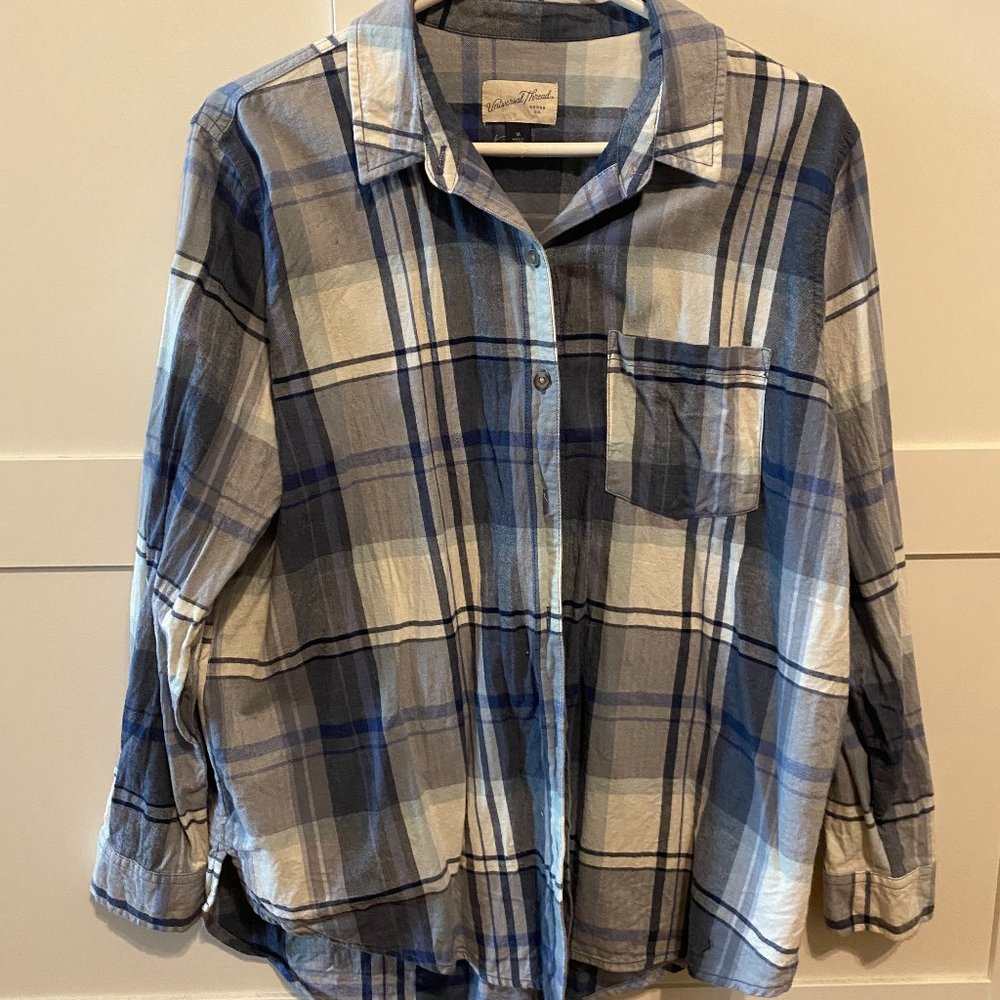 Checked Blue Button Up